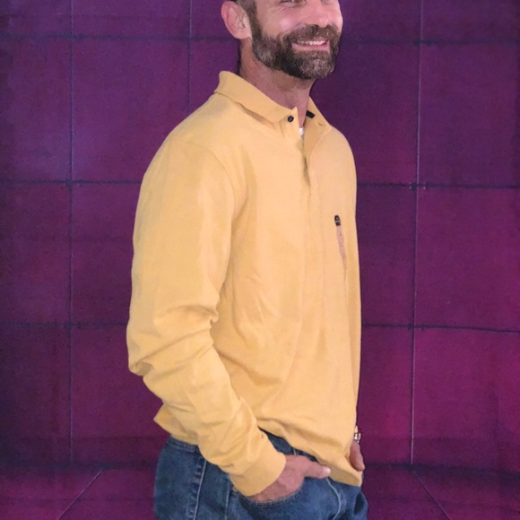 MENS ST.Johns Bay Mustard Long Sleeve Shirt MEDIUM - Picture 4 of 8